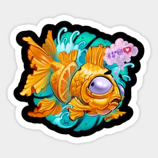 Orange fish Sticker